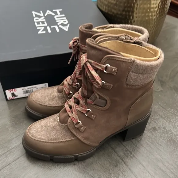 NATURALIZER  Myla Womens Leather Cold Weather Combat Boots
