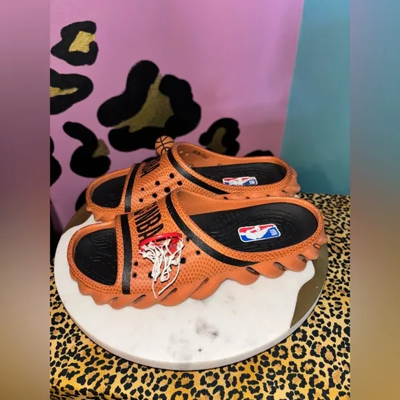 NBA x CROCS Basketball Orange and Black Athletic Shoes