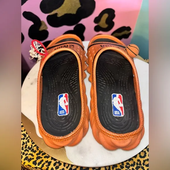 NBA x CROCS Basketball Orange and Black Athletic Shoes