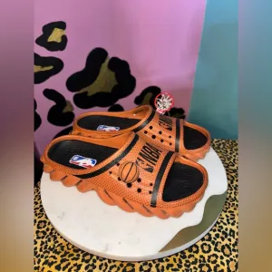 NBA x CROCS Basketball Orange and Black Athletic Shoes