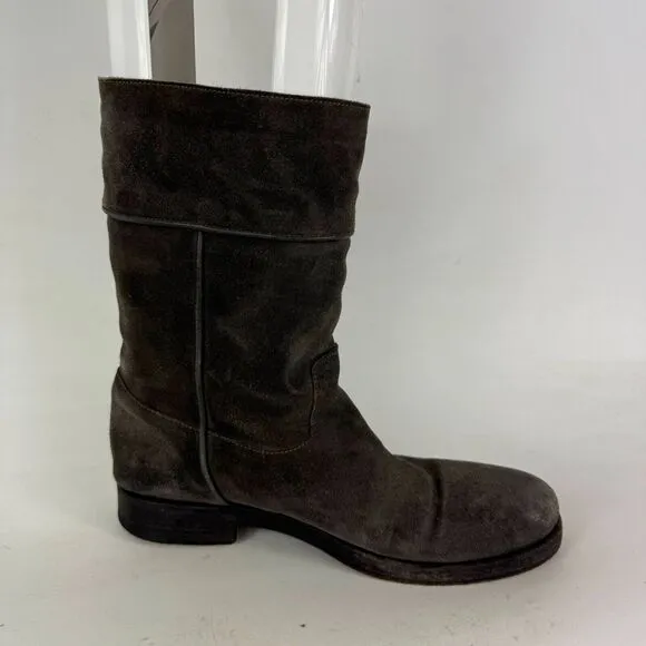 NDC Made By Hand Boots Women's 9 Gray Suede Fleece Lined Pull On Mid-Calf Bootie