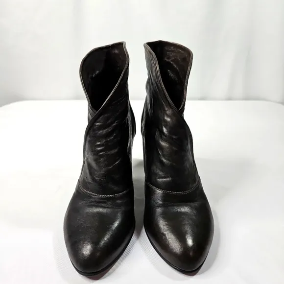 Nero Giardini Black Leather Womens Ankle Boots Size 38 EU Size 8 US