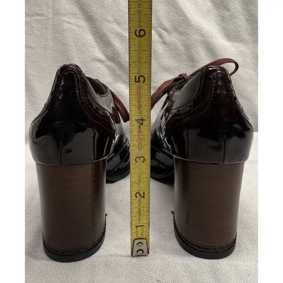 New Aerosoles Burgundy/wine Oxford Lace Up Boots Shooties heels Womens 6M Shiny