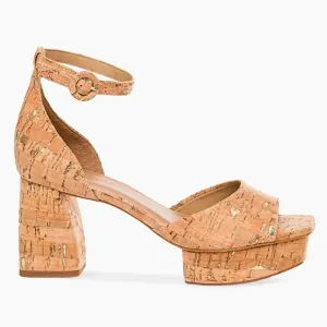 NEW Anthropologie Bernardo Raleigh platform sandals cork with gold flecks 9.5