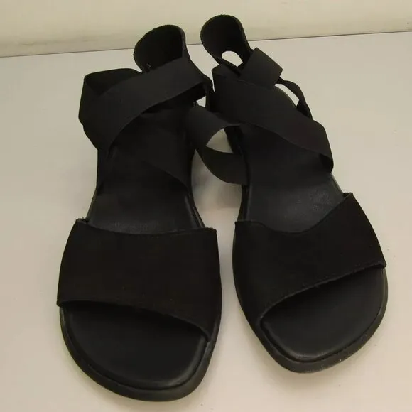 NEW ARCHE Womens Satia Sandals Strappy Low Crossed Strap Black Size 10
