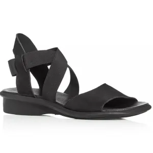 NEW ARCHE Womens Satia Sandals Strappy Low Crossed Strap Black Size 10