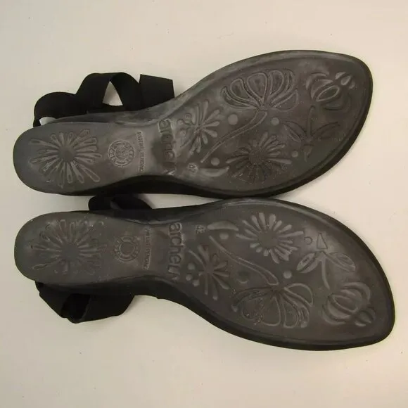 NEW ARCHE Womens Satia Sandals Strappy Low Crossed Strap Black Size 10