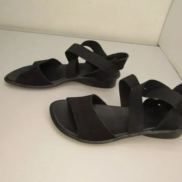 NEW ARCHE Womens Satia Sandals Strappy Low Crossed Strap Black Size 10