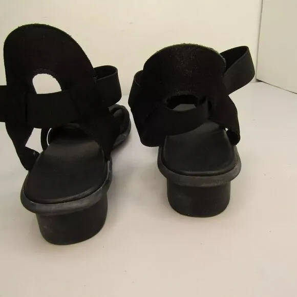 NEW ARCHE Womens Satia Sandals Strappy Low Crossed Strap Black Size 10