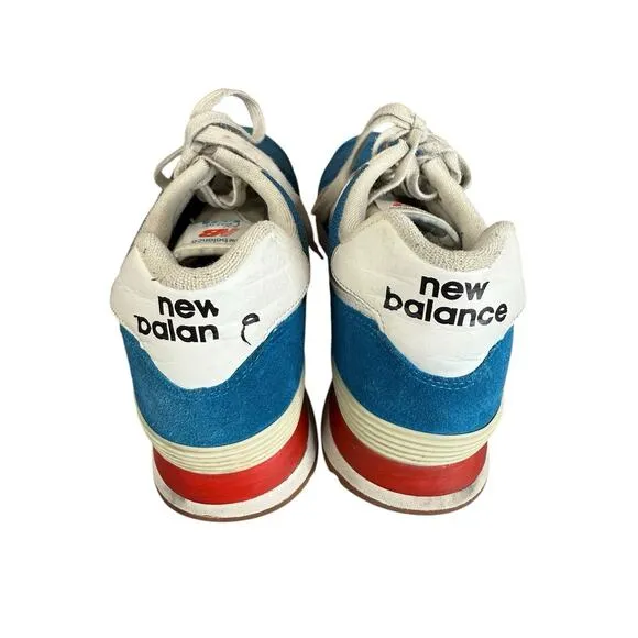 New Balance 574 Blue Red White Suede Mesh Sneakers Men’s 10.5 ML574HC2