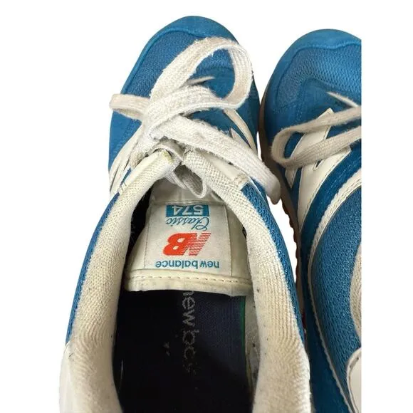 New Balance 574 Blue Red White Suede Mesh Sneakers Men’s 10.5 ML574HC2