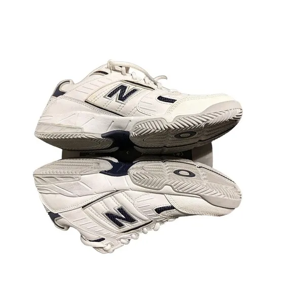 New Balance 653 Shoes Mens 10D Tennis Sneakers White Faux Leather Lace Up Casual