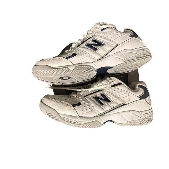 New Balance 653 Shoes Mens 10D Tennis Sneakers White Faux Leather Lace Up Casual