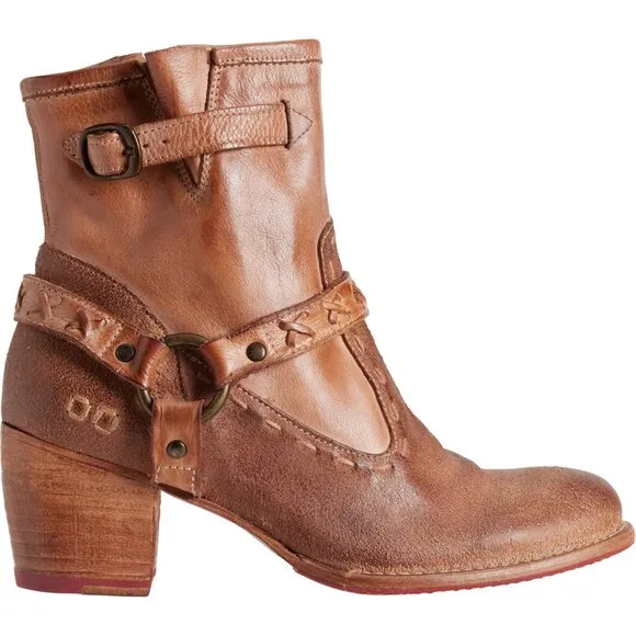 NEW Bed Stu Octane II Ankle Harness Boots - Leather Tan Md  For Women 864sn