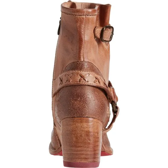 NEW Bed Stu Octane II Ankle Harness Boots - Leather Tan Md  For Women 864sn