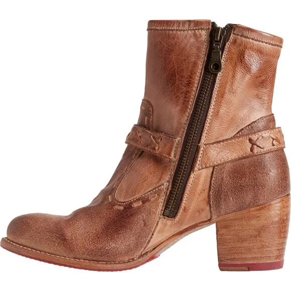 NEW Bed Stu Octane II Ankle Harness Boots - Leather Tan Md  For Women 864sn