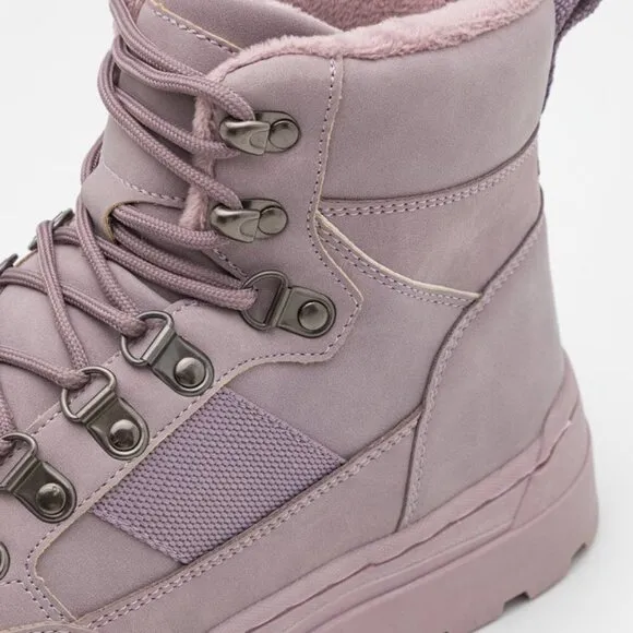NEW Call It Spring VEGAN DAMMON Lace-up Ankle Boots Lavender Purple Size 10
