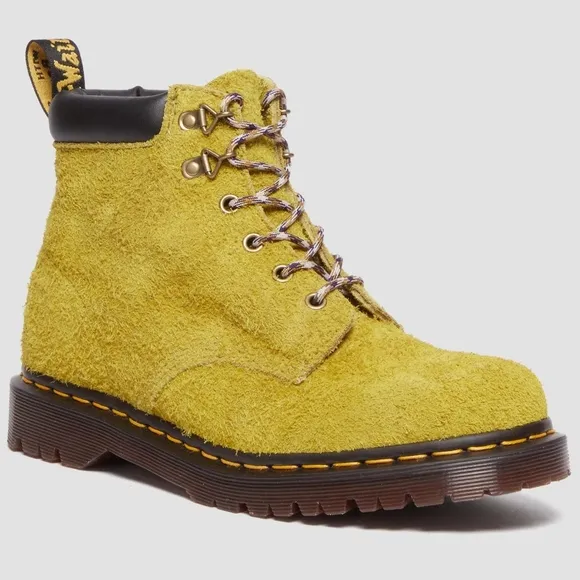NEW Doc Martens Moss Green/Chartreuse Long Nap Suede Ben 939 Padded Boots 7