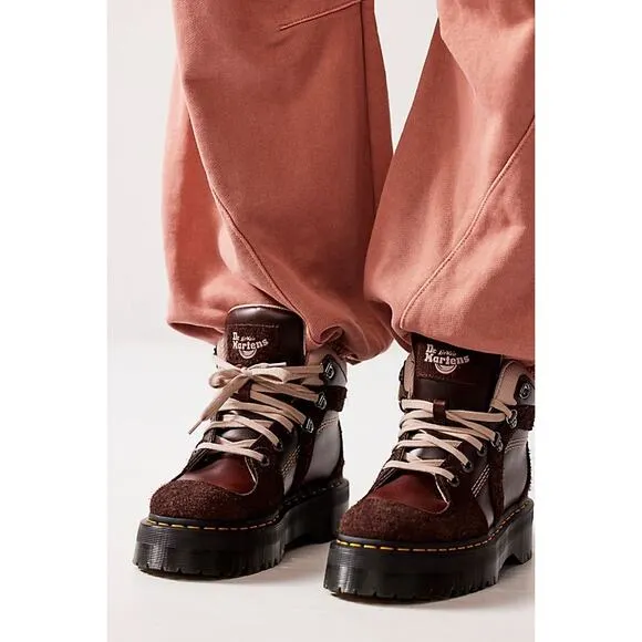 New! Dr. Martens Zuma Leather &amp; Suede Hiker Platform Boots -  Women US 8 / EU 39
