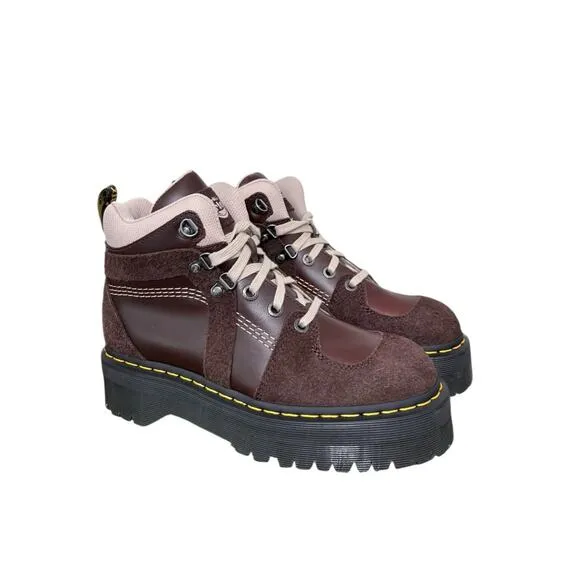 New! Dr. Martens Zuma Leather &amp; Suede Hiker Platform Boots -  Women US 8 / EU 39