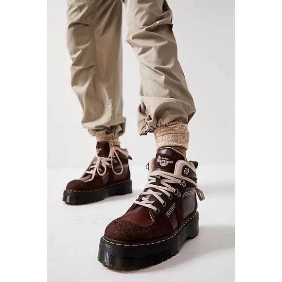New! Dr. Martens Zuma Leather &amp; Suede Hiker Platform Boots -  Women US 8 / EU 39
