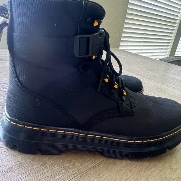 NEW Dr.Martens COMBS TECH POLY CASUAL BLACK LEATHER BOOTS size 12