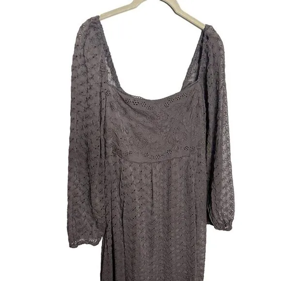 NEW Free People Malina Maxi Dress in Dark Scales Embroidered Eyelet Size Small