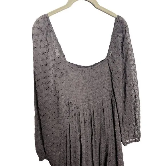 NEW Free People Malina Maxi Dress in Dark Scales Embroidered Eyelet Size Small