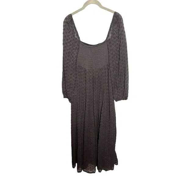 NEW Free People Malina Maxi Dress in Dark Scales Embroidered Eyelet Size Small