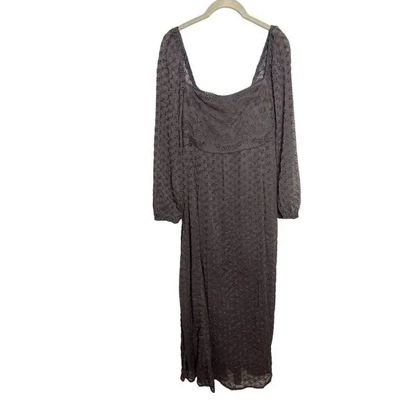 NEW Free People Malina Maxi Dress in Dark Scales Embroidered Eyelet Size Small