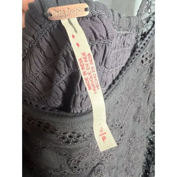 NEW Free People Malina Maxi Dress in Dark Scales Embroidered Eyelet Size Small