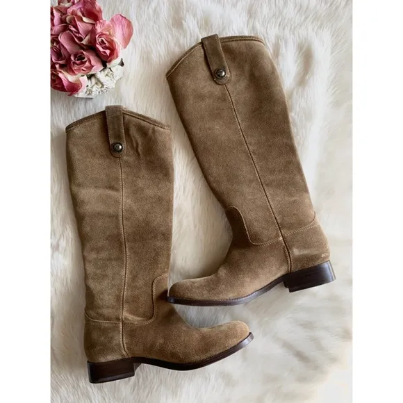 New • Frye Suede Melissa Button Boot
