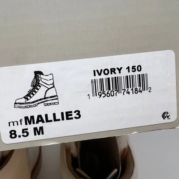 New In Box Marc Fisher Women's Mallie3 Leather Combat Boots Size 8.5
