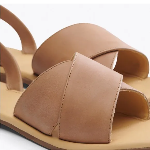 NEW IN BOX Nisolo All-Day Cross Strap Sandal in Almond, Size 7