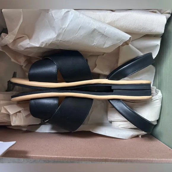 NEW IN BOX Nisolo All-Day Cross Strap Sandal in Black, Size 8