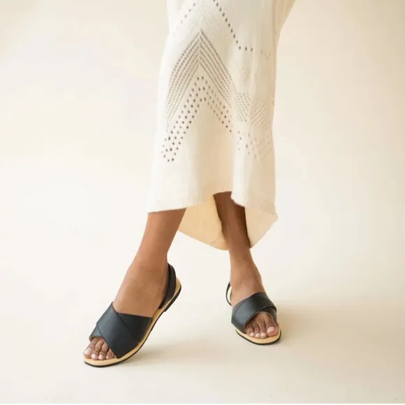 NEW IN BOX Nisolo All-Day Cross Strap Sandal in Black, Size 8