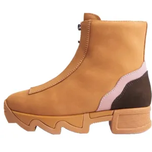 NEW IRI ODELE Camel Zip-Up Boot Women's Size 10 Leather