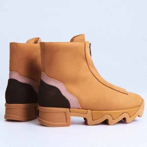 NEW IRI ODELE Camel Zip-Up Boot Women's Size 10 Leather