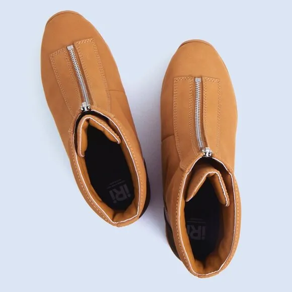 NEW IRI ODELE Camel Zip-Up Boot Women's Size 10 Leather