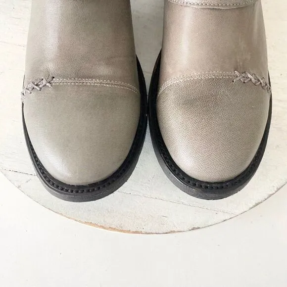NEW Lane DUSTOFF Moto Boots Womens Size 8 Gray Leather Cowboy Western Casual