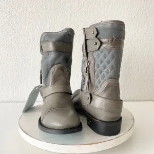 NEW Lane DUSTOFF Moto Boots Womens Size 8 Gray Leather Cowboy Western Casual