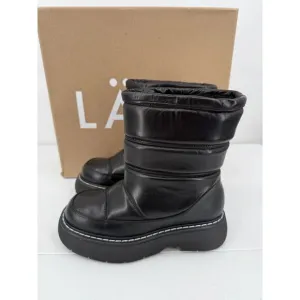 NEW LAST Fergie Leather Warm Lining Black Boots Size EU 36