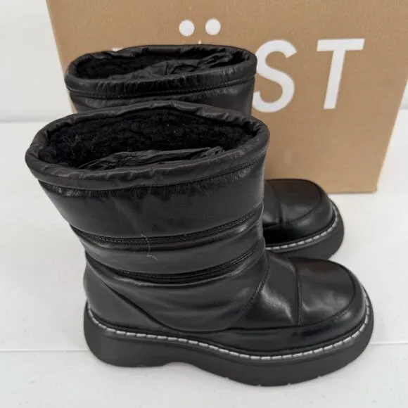 NEW LAST Fergie Leather Warm Lining Black Boots Size EU 36
