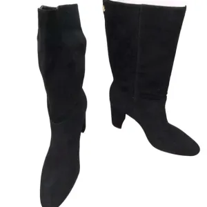 NEW LAUREN RALPH LAUREN Womens Artizan II Mid-Shaft Slouch Boots Black Suede 9