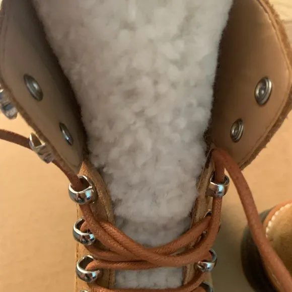 NEW MARC FISHER IZZIE LUGSOLE SUEDE LEATHER ANKLE BOOTS BROWN 6