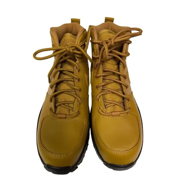 NEW! Nike Manoa LTR  Wheat Tan Leather Hiking Boots Youth Size 5 5Y BQ5372-700