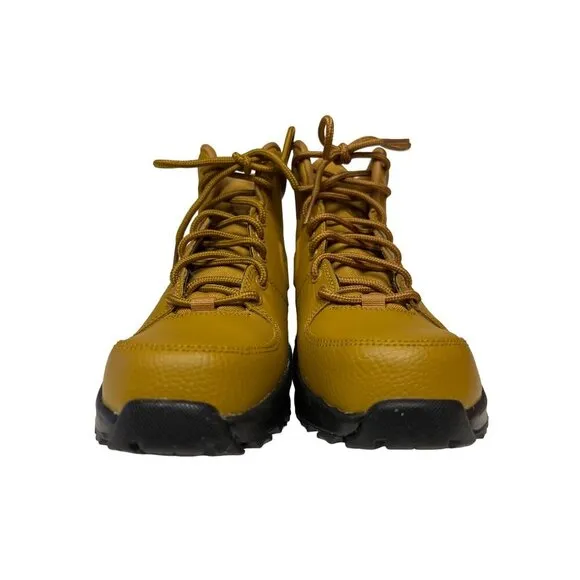 NEW! Nike Manoa LTR  Wheat Tan Leather Hiking Boots Youth Size 5 5Y BQ5372-700