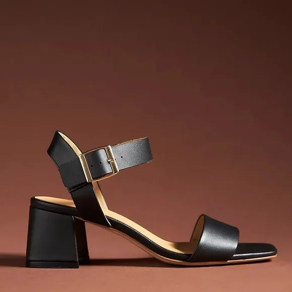 NEW|| NISOLO Stella Go-To Block Heel Sandal size 5 in black leather