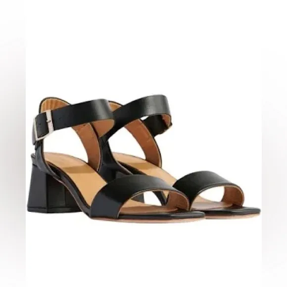 NEW|| NISOLO Stella Go-To Block Heel Sandal size 5 in black leather