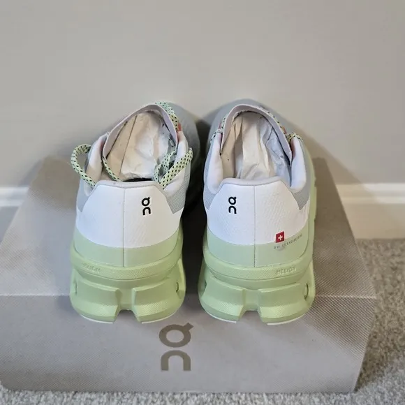 New ON WOMEN'S CLOUDMONSTER Glacier Meadow Gray Green Running Shoes US 8 EU 39